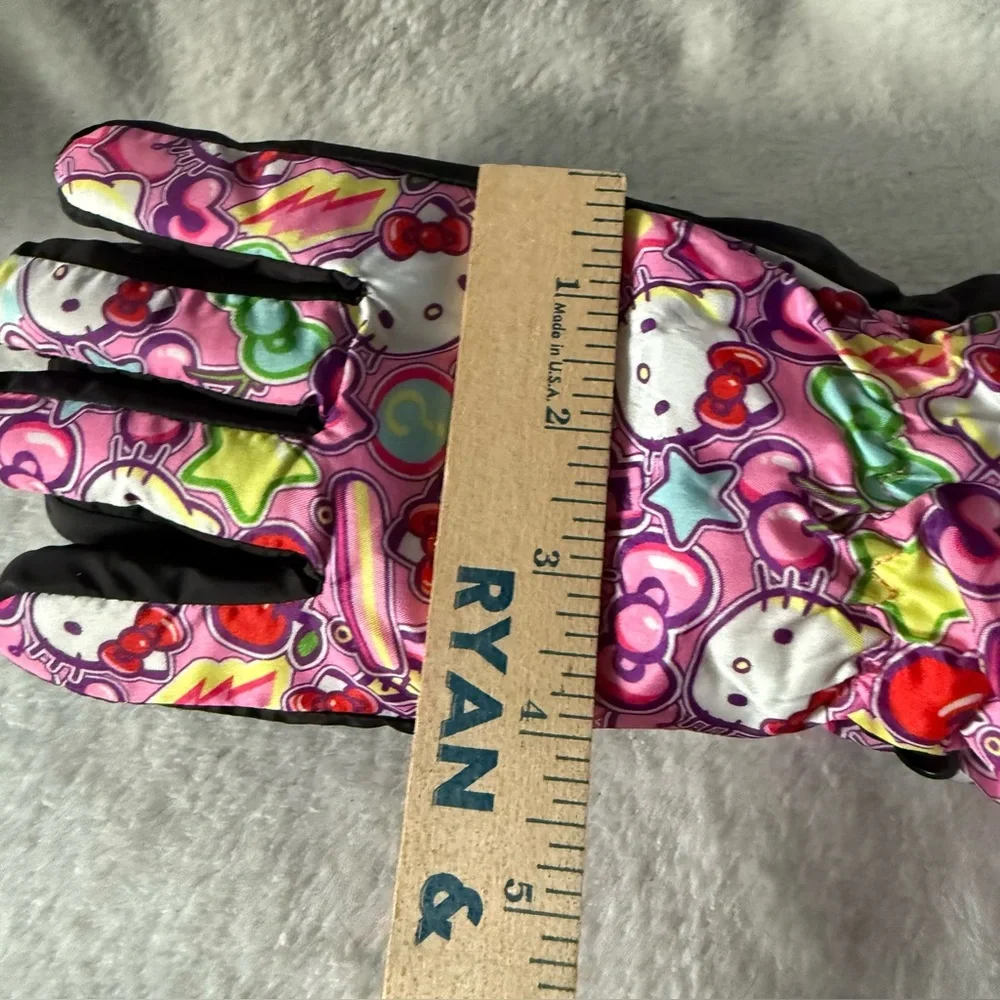 Hello Kitty Kids Ski Gloves Pink and Black Size L-XL‎ New